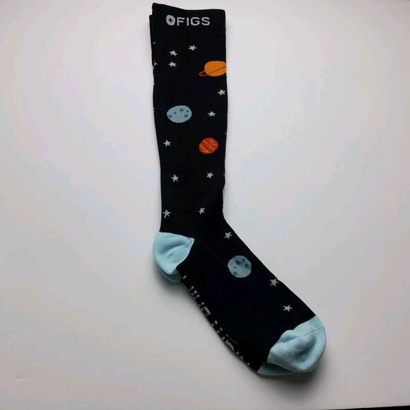 FIGS Compression Night Shift Space Planets Socks Size M - Picture 1 of 6